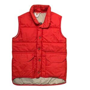 Vintage 1970's Columbia Brown Logo Tag Puffer Vest Autumn Red Medium